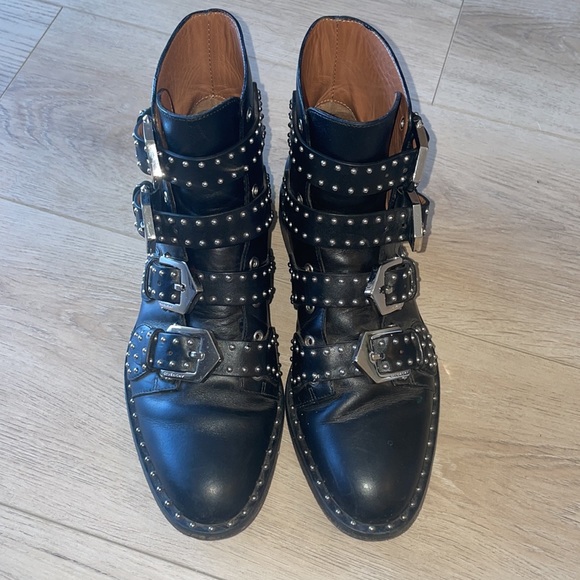 Givenchy Elegant Studded Leather Ankle Combat Boots - Picture 7 of 17